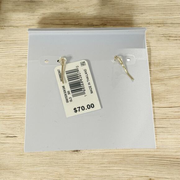 NWT! Kendra Scott Grayson Gold Sunburst Drop Earrings in Green Glass - Picture 4 of 4